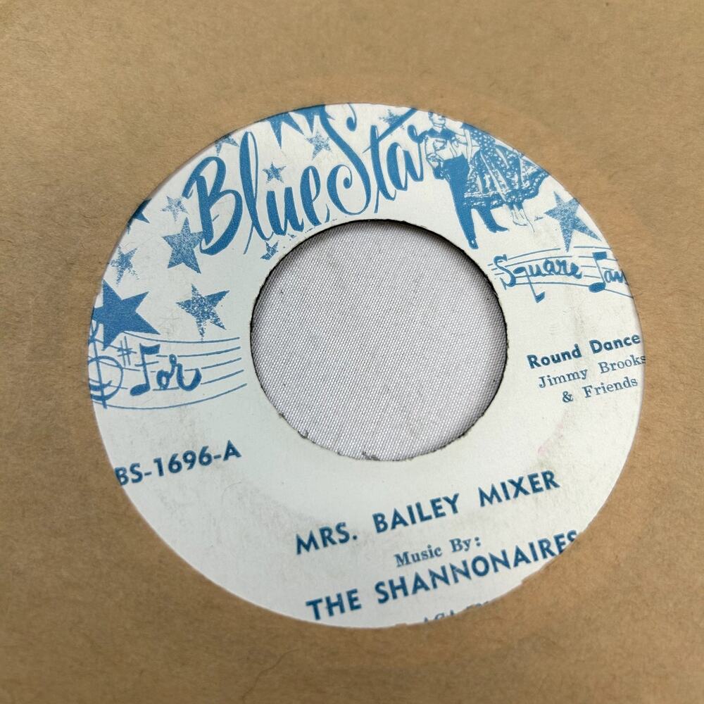 SKU2278 2 Vintage Blue Star Square Dance 45 RPM Vinyl Records Shannonaires